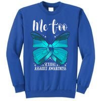 Me Too Sexual Assault Awareness Teal Butterfly Great Gift Tall Sweatshirt