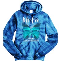 Me Too Sexual Assault Awareness Teal Butterfly Great Gift Tie Dye Hoodie