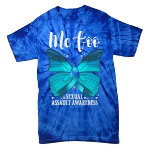 Me Too Sexual Assault Awareness Teal Butterfly Great Gift Tie-Dye T-Shirt