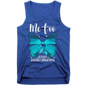 Me Too Sexual Assault Awareness Teal Butterfly Great Gift Tank Top