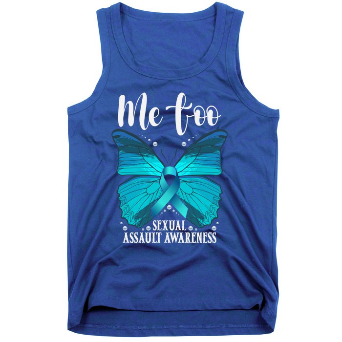 Me Too Sexual Assault Awareness Teal Butterfly Great Gift Tank Top