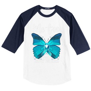 Me Too Sexual Assault Awareness Teal Butterfly Great Gift Baseball Sleeve Shirt