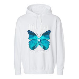 Me Too Sexual Assault Awareness Teal Butterfly Great Gift Garment-Dyed Fleece Hoodie