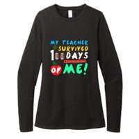 My Teacher Survived 100 Days Of Me Funny School Womens CVC Long Sleeve Shirt