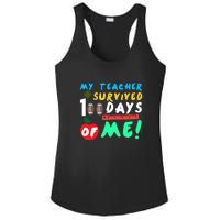 My Teacher Survived 100 Days Of Me Funny School Ladies PosiCharge Competitor Racerback Tank