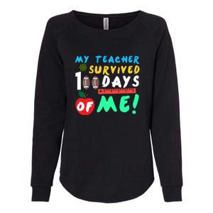 My Teacher Survived 100 Days Of Me Funny School Womens California Wash Sweatshirt