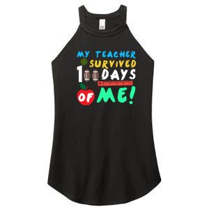 My Teacher Survived 100 Days Of Me Funny School Women's Perfect Tri Rocker Tank