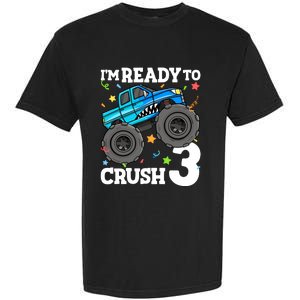 Monster Truck Shark 3rd Birthday Boy 3 Three Garment-Dyed Heavyweight T-Shirt