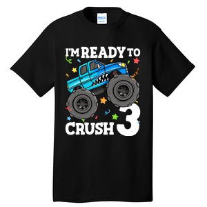 Monster Truck Shark 3rd Birthday Boy 3 Three Tall T-Shirt