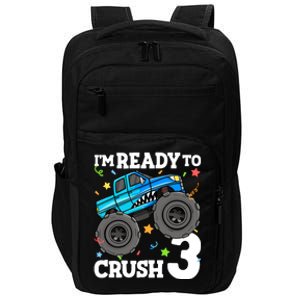 Monster Truck Shark 3rd Birthday Boy 3 Three Impact Tech Backpack