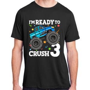 Monster Truck Shark 3rd Birthday Boy 3 Three Adult ChromaSoft Performance T-Shirt