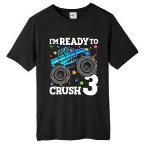 Monster Truck Shark 3rd Birthday Boy 3 Three Tall Fusion ChromaSoft Performance T-Shirt