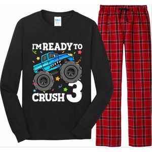 Monster Truck Shark 3rd Birthday Boy 3 Three Long Sleeve Pajama Set