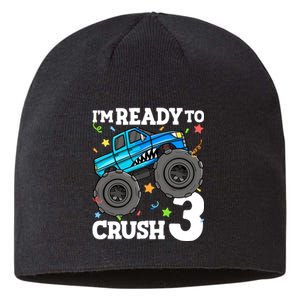 Monster Truck Shark 3rd Birthday Boy 3 Three Sustainable Beanie