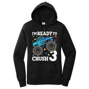 Monster Truck Shark 3rd Birthday Boy 3 Three Women's Pullover Hoodie