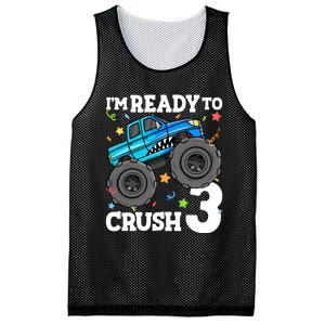 Monster Truck Shark 3rd Birthday Boy 3 Three Mesh Reversible Basketball Jersey Tank