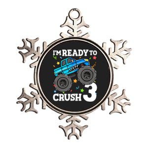 Monster Truck Shark 3rd Birthday Boy 3 Three Metallic Star Ornament