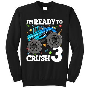 Monster Truck Shark 3rd Birthday Boy 3 Three Tall Sweatshirt