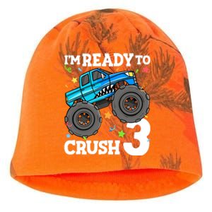 Monster Truck Shark 3rd Birthday Boy 3 Three Kati - Camo Knit Beanie