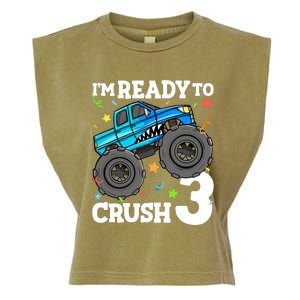 Monster Truck Shark 3rd Birthday Boy 3 Three Garment-Dyed Women's Muscle Tee