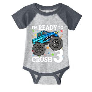 Monster Truck Shark 3rd Birthday Boy 3 Three Infant Baby Jersey Bodysuit