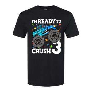 Monster Truck Shark 3rd Birthday Boy 3 Three Softstyle CVC T-Shirt