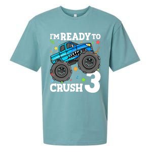 Monster Truck Shark 3rd Birthday Boy 3 Three Sueded Cloud Jersey T-Shirt