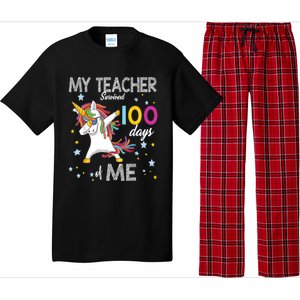 My Teacher Survived 100 Days Of Me 100th Day School Unicorn Cool Gift Pajama Set