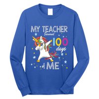 My Teacher Survived 100 Days Of Me 100th Day School Unicorn Cool Gift Long Sleeve Shirt