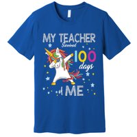 My Teacher Survived 100 Days Of Me 100th Day School Unicorn Cool Gift Premium T-Shirt