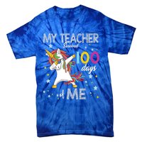 My Teacher Survived 100 Days Of Me 100th Day School Unicorn Cool Gift Tie-Dye T-Shirt