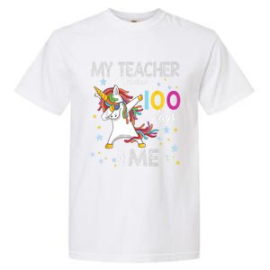 My Teacher Survived 100 Days Of Me 100th Day School Unicorn Cool Gift Garment-Dyed Heavyweight T-Shirt