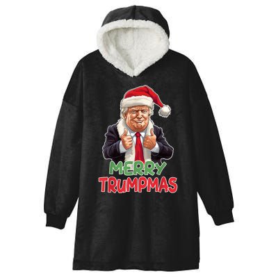 Merry Trumpmas Santa Claus Donald Trump Hooded Wearable Blanket