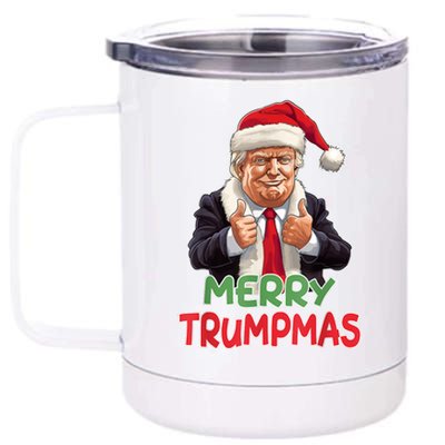 Merry Trumpmas Santa Claus Donald Trump 12 oz Stainless Steel Tumbler Cup