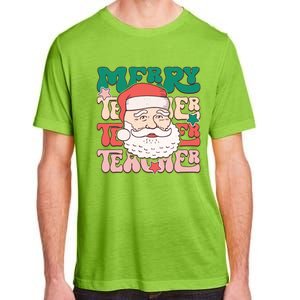 Merry Textured Santa Graphic Adult ChromaSoft Performance T-Shirt