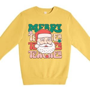 Merry Textured Santa Graphic Premium Crewneck Sweatshirt