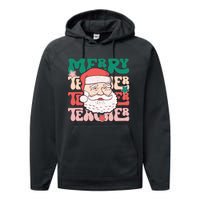 Merry Textured Santa Graphic Performance Fleece Hoodie