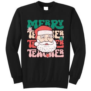 Merry Textured Santa Graphic Sweatshirt