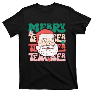 Merry Textured Santa Graphic T-Shirt