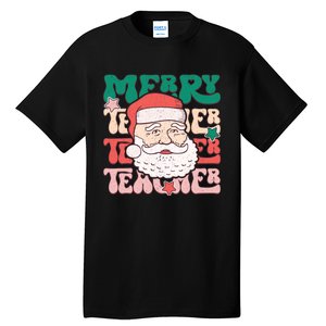 Merry Textured Santa Graphic Tall T-Shirt