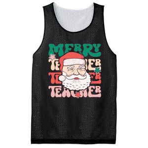 Merry Textured Santa Graphic Mesh Reversible Basketball Jersey Tank