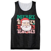 Merry Textured Santa Graphic Mesh Reversible Basketball Jersey Tank