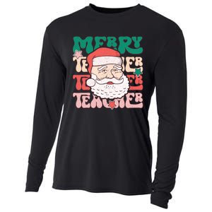 Merry Textured Santa Graphic Cooling Performance Long Sleeve Crew