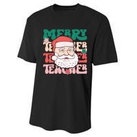 Merry Textured Santa Graphic Performance Sprint T-Shirt