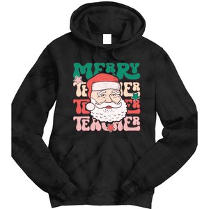 Merry Textured Santa Graphic Tie Dye Hoodie