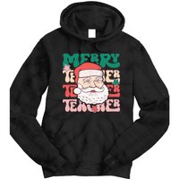 Merry Textured Santa Graphic Tie Dye Hoodie