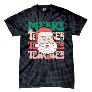 Merry Textured Santa Graphic Tie-Dye T-Shirt