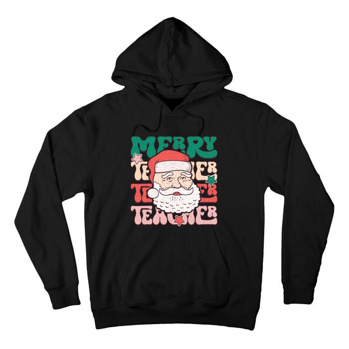 Merry Textured Santa Graphic Tall Hoodie