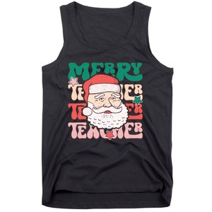 Merry Textured Santa Graphic Tank Top