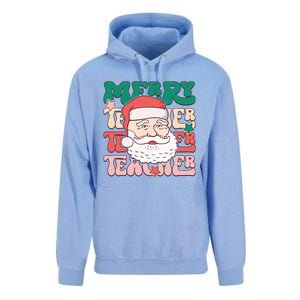 Merry Textured Santa Graphic Unisex Surf Hoodie